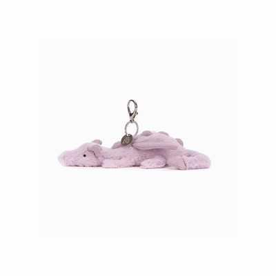 Jellycat Lavender Dragon Bag Charm USA | 86243WIUJ